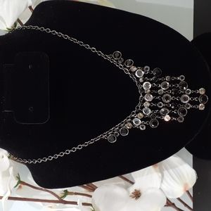 Necklace with Black and Clear Stones